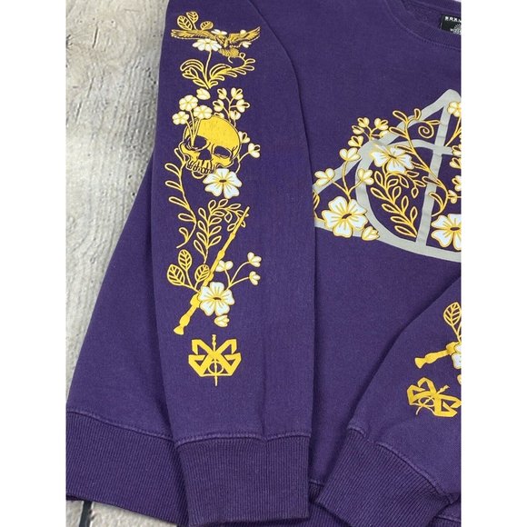 Boxlunch Harry Potter Wizarding World Deathly Hollows Logo Floral Crewneck Sz S - Picture 10 of 12